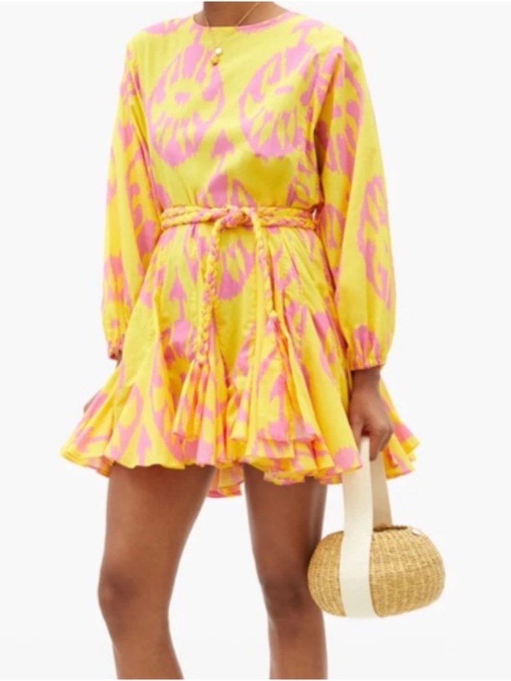 Rhode Ella Dress Fit & Flare Mini in Ikat Yellow